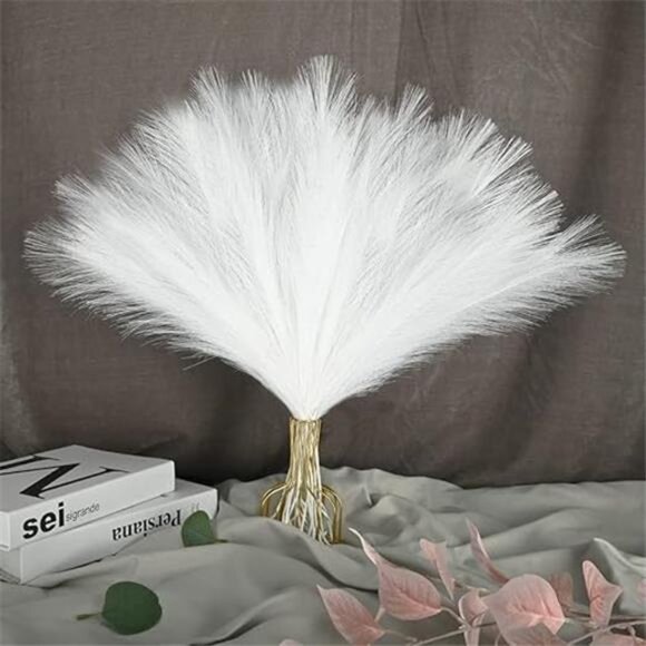 12PCS Faux Pampas Grass White 24Inch Valentine's Day Gift Small Artificial Grass - Picture 7 of 7